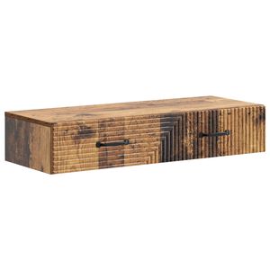 vidaXL V&auml;ggmonterad sidobord Gammalt tr&auml; 87,5 x 34,5 x 17 cm