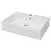 vidaXL Handfat med kranh&aring;l keramik vit 60,5x42,5x14,5 cm