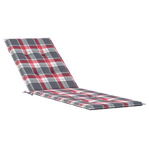 vidaXL Sols&auml;ngsdyna r&ouml;tt rutm&ouml;nster (75+105)x50x4 cm