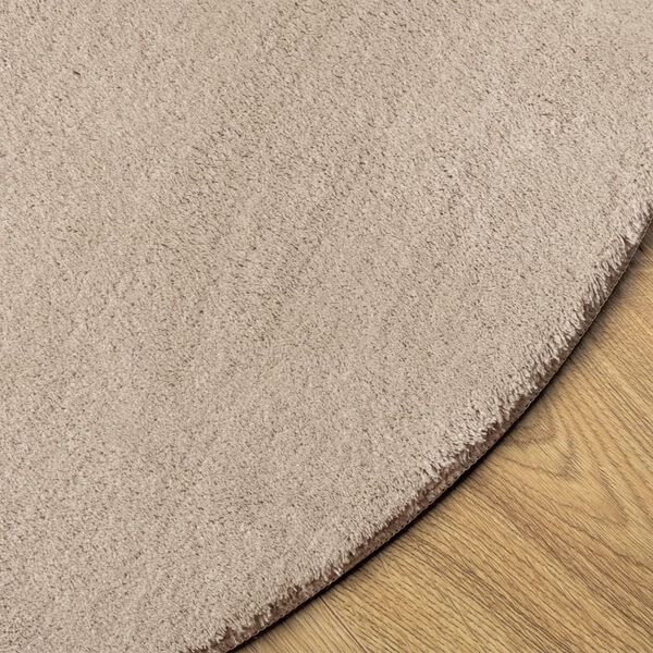 vidaXL Mjuk matta HUARTE med kort lugg tv&auml;ttbar sandbeige &Oslash; 100 cm