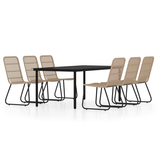 vidaXL Matgrupp f&ouml;r tr&auml;dg&aring;rden 7 delar ek