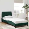 vidaXL Bed Frame with LED without Mattress "Hanko" Dark Green 80x200 cm Velvet