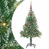 vidaXL Konstgjord Julgran Sn&ouml;flockad med LED Ljus Gr&ouml;n och Vit 150 cm