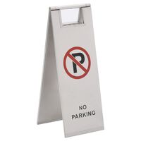 vidaXL Varningsskylt parkering förbjuden hopfällbar rostfritt stål