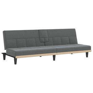 vidaXL B&auml;ddsoffa med muggh&aring;llare m&ouml;rkgr&aring; tyg