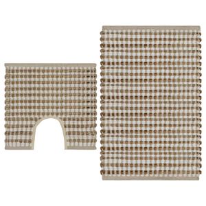 vidaXL Badrumsmattor handv&auml;vd jute beige och vit