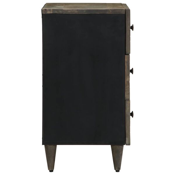 vidaXL Sängbord ljusgrått 50x33x60 cm massivt trä mango