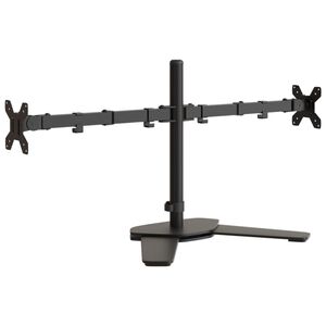 vidaXL Sk&auml;rmf&auml;ste f&ouml;r 2 sk&auml;rmar svart st&aring;l VESA 75/100 mm