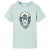 T-shirt f&ouml;r barn med r&auml;nder ljus mintgr&ouml;n 104