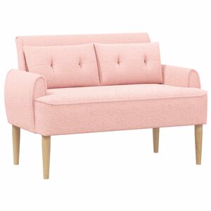vidaXL Loveseat med knapprapport Rosa 117 x 67 x 77 cm Boucl&eacute;