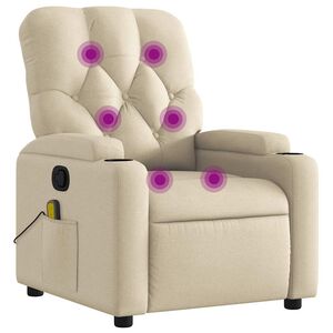 vidaXL Massagef&aring;t&ouml;lj gr&auml;ddvit tyg