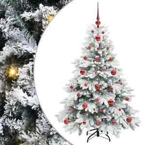 vidaXL Konstgjord julgran med 150 LED-lampor Vit 120 cm PE och PVC