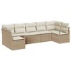 vidaXL Soffset med kudde 7 pcs Beige konstrotting