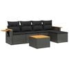 vidaXL Loungegrupp med dynor 6 delar svart konstrotting