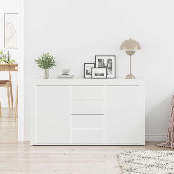 vidaXL Sideboard med l&aring;da Vit 120 x 36 x 69 cm Konstruerat tr&auml;