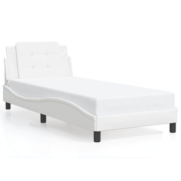 vidaXL Bed Frame without Mattress "Zadar" White 90x190 cm Faux Leather
