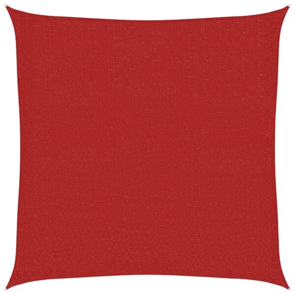 vidaXL Solsegel 160 g/m² röd 3,6x3,6 m HDPE