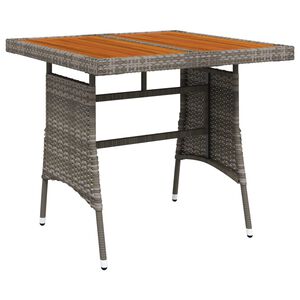 vidaXL Matbord f&ouml;r tr&auml;dg&aring;rd gr&aring; 70x70x72cm konstrotting massiv akacia