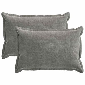 vidaXL Kudd&ouml;verdrag 2 pcs HOUTEN M&ouml;rkgr&aring; 50 x 75 cm Chenilletyg