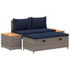 vidaXL Utomhussoffset 4 -Seater 4 st 55 x 30 x 39 cm Gr&aring; och Marinbl&aring;