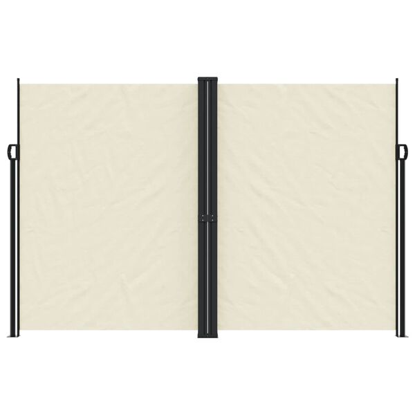 vidaXL Infällbar sidomarkis gräddvit 220x1000 cm