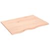 vidaXL Bordsskiva 80x60x2 cm obehandlad massiv ek