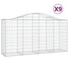 vidaXL Gabioner b&aring;gformade 9 st 200x50x100/120 cm galvaniserat j&auml;rn