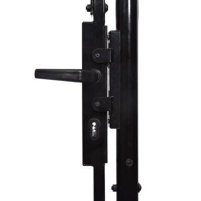 vidaXL Grind med dörr och spjut-toppar 100x75 cm