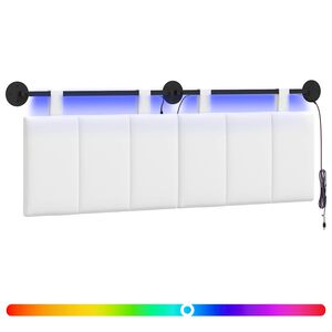 vidaXL H&auml;ngande s&auml;nggavel Med LED-lampa Vit Tyg
