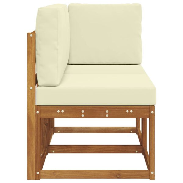 vidaXL Modulsoffa utomhus mitt och h&ouml;rn 2 Stycke Naturlig och Gr&auml;dde