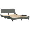 vidaXL Bed Frame without Mattress "Hanko" Dark Grey 140x190 cm Fabric