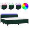 vidaXL Res&aring;rs&auml;ng med madrass och LED m&ouml;rkgr&ouml;n 200x200 cm sammet