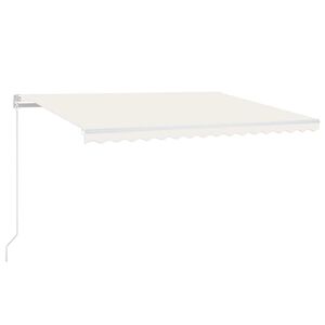vidaXL Automatisk markis med vindsensor & LED 450x300 cm gr&auml;ddvit