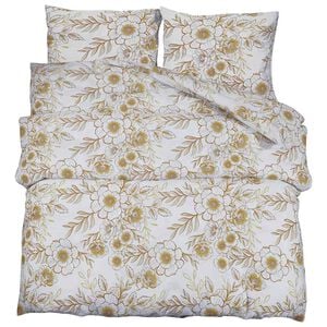 vidaXL B&auml;ddset vit och brun 260x220 cm bomull