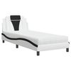 vidaXL Bed "Viana" with Mattress White and Black 80x200 cm Faux Leather