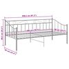 vidaXL Sängram bäddsoffa grå metall 90x200 cm