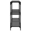 vidaXL Konsolbord med svart glasskiva 118,5x30x81 cm st&aring;l