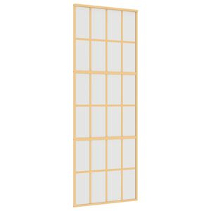 vidaXL Skjutd&ouml;rr guld 76x205 cm frostat ESG-glas och aluminium
