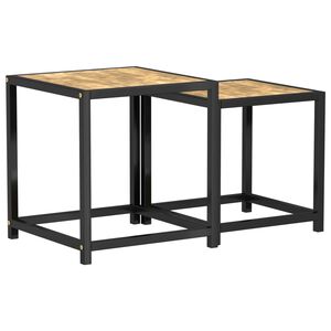 vidaXL Tebord 2 st MDF svart och gul