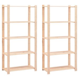 vidaXL F&ouml;rvaringshylla 5 hyllor 2 st 80x38x170 cm furu 250 kg