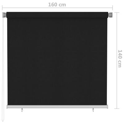 vidaXL Rullgardin utomhus 160x140 cm svart
