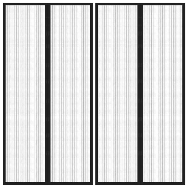 vidaXL Insektsdraperier 2 st med magneter svart 220x100 cm