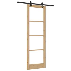 vidaXL Skjutdörr Naturfärg 78 x 232 cm Massivt tallträ och glas