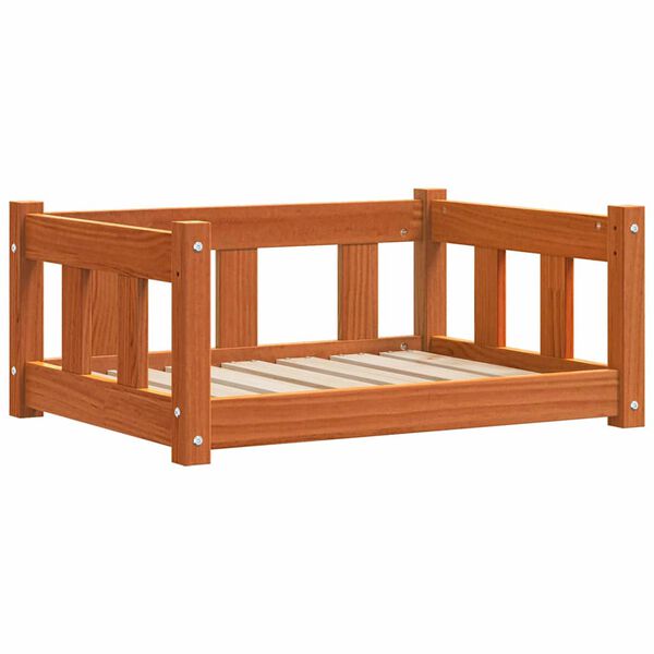 vidaXL Hunds&auml;ng med lagring Vaxbrun 65,5 x 50 x 28 cm Massiv furu