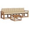 vidaXL Utomhussoffset 5 st Naturlig och Beige