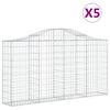 vidaXL Gabioner b&aring;gformade 5 st 200x30x100/120 cm galvaniserat j&auml;rn