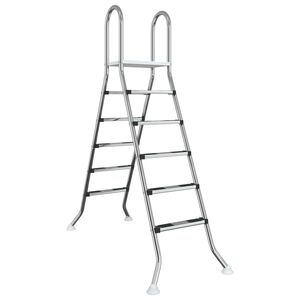 vidaXL Stege f&ouml;r ovanmarkspool 224 x 175 cm 5-stegs Rostfritt St&aring;l 304