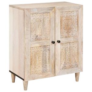 vidaXL Sideboard Vit 60 x 33 x 75 cm massivt mangotr&auml;
