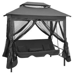 vidaXL Hammock med tak antracit 220x160x240 cm st&aring;l