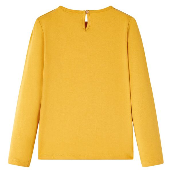 T-shirt med långa ärmar för barn ockra 128